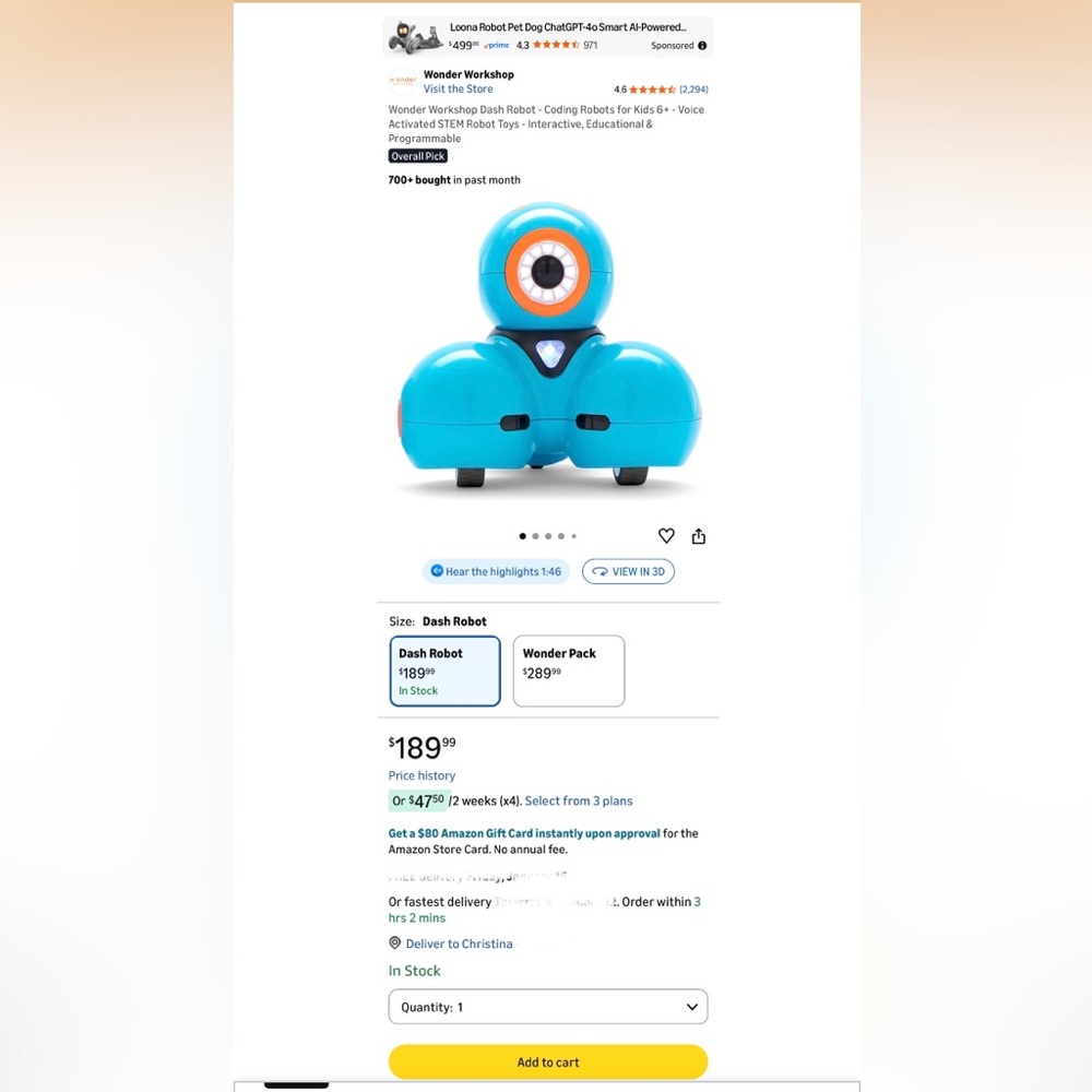 DASH Interactive Blue Robot Toy - Picture 11 of 12